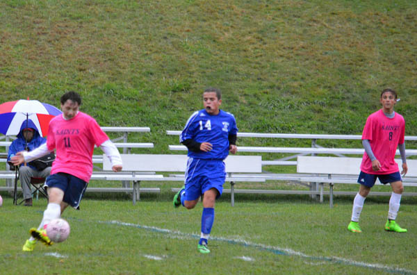 2014 St. Thomas Soccer Pink Game vs Manchester West