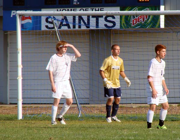 St. Thomas keeper Ken Grade with MIKE & MIKE defense