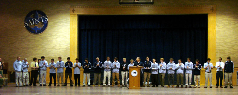 St. Thomas Soccer honored at school assembly