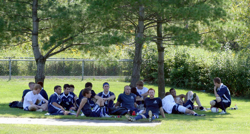 St. Thomas Boys Soccer resting bewteen games at Portsmouth Jamboree