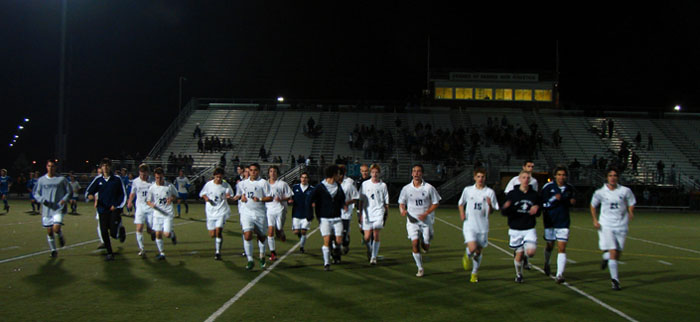 St. Thomas soccer players celebrate winning State Semi Finals