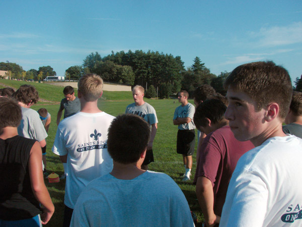 UNH Ewan Seabrook coaching St. Thomas players