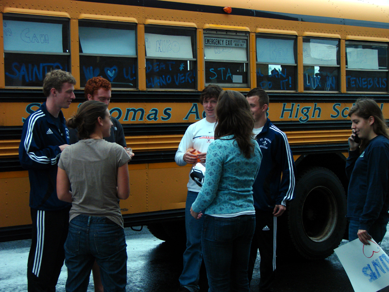 St. Thomas soccer team bus ride to championship