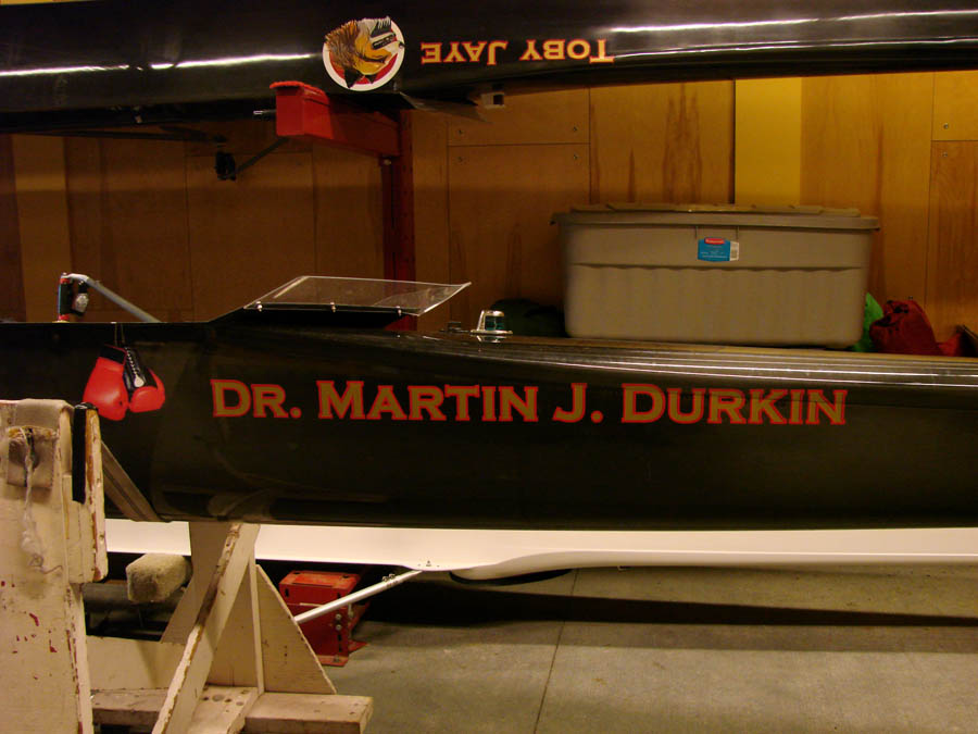 Boston University Boat Lettering