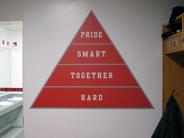 BU Men's Basketball Locker Room Triangle