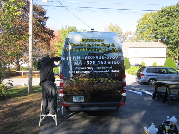 Lighthouse Plumbing Heating and Air Conditioning van wrap