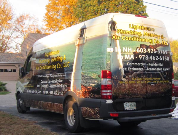 Lighthouse Plumbing Heating and Air Conditioning van wrap
