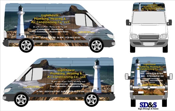 Lighthouse Plumbing Heating and Air Conditioning van wrap