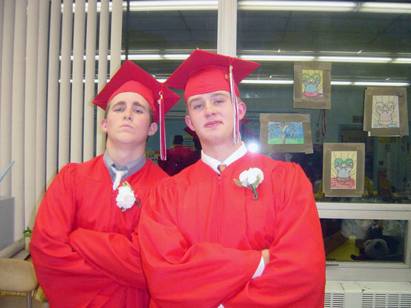 Ross and Kenny at 8th grade graduation from SHS