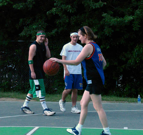 Noreen Jason and Ross on the court