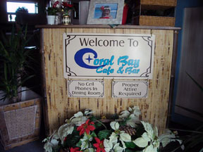 Coral Bay Cafe Hostess Podium